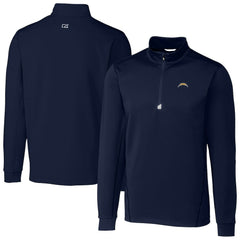 Los Angeles Chargers Cutter & Buck Big & Tall Traverse Stretch Quarter-Zip Top Navy - NFL