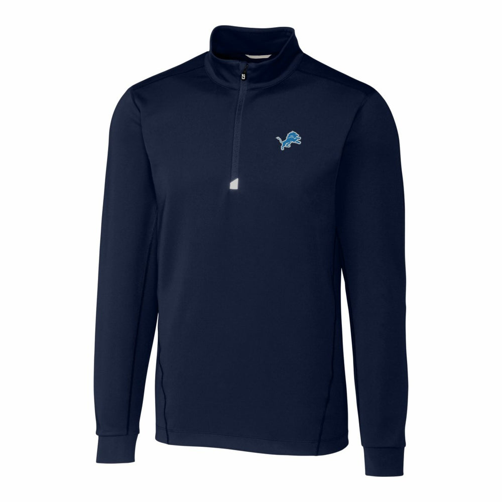 Detroit Lions Cutter & Buck Big & Tall Traverse Stretch Quarter-Zip Top Navy - NFL