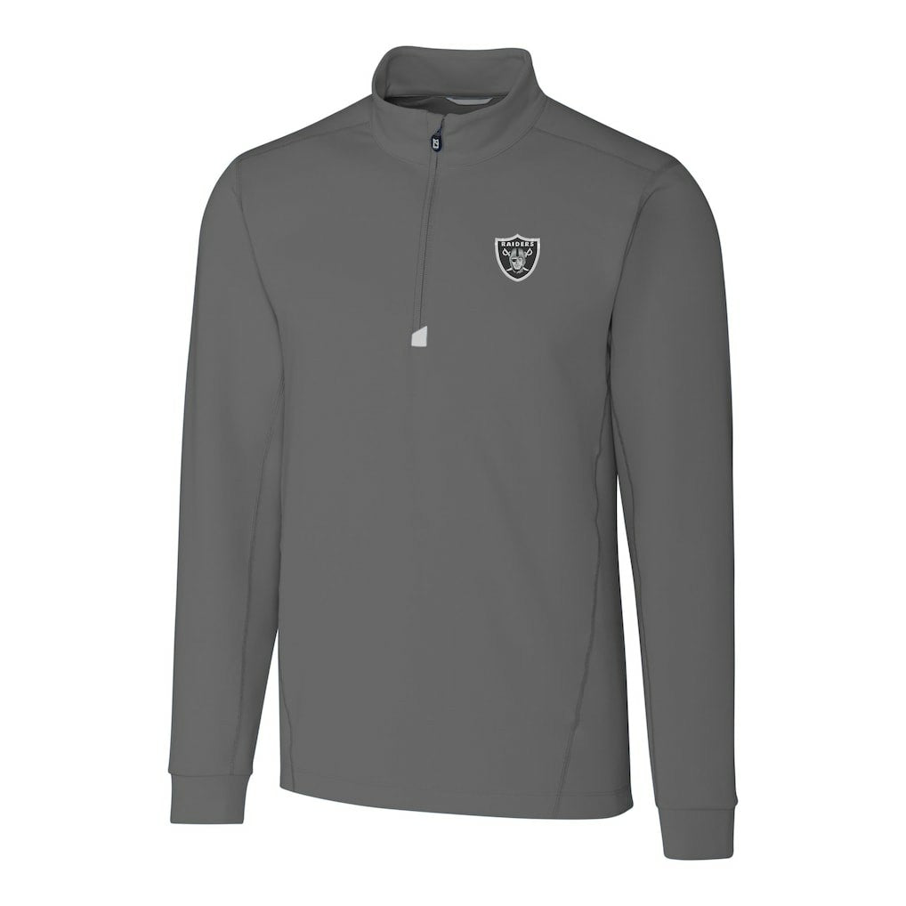 Las Vegas Raiders Cutter & Buck Big & Tall Traverse Stretch Quarter-Zip Top Gray - NFL