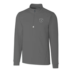 Las Vegas Raiders Cutter & Buck Big & Tall Traverse Stretch Quarter-Zip Top Gray - NFL