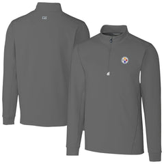 Pittsburgh Steelers Cutter & Buck Big & Tall Traverse Stretch Quarter-Zip Top Gray - NFL