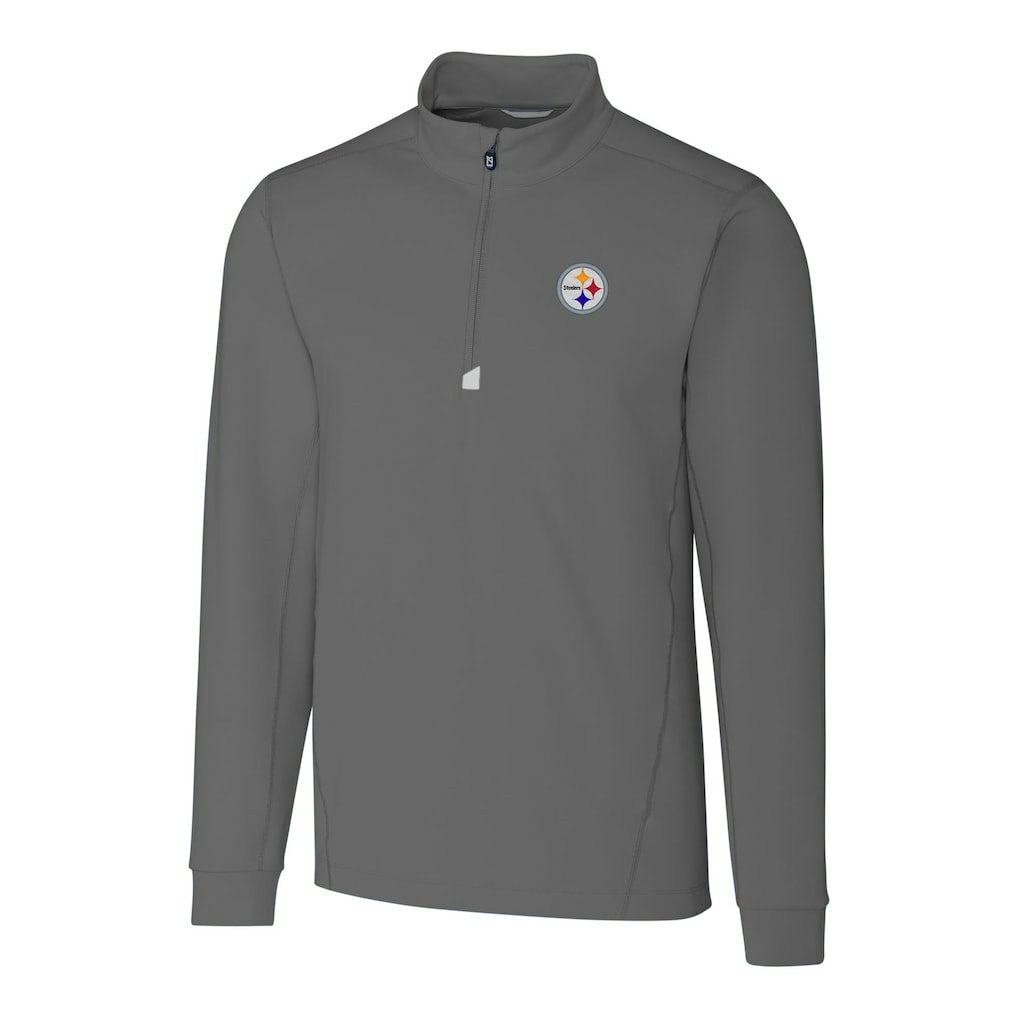 Pittsburgh Steelers Cutter & Buck Big & Tall Traverse Stretch Quarter-Zip Top Gray - NFL