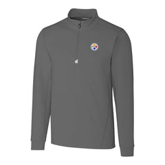 Pittsburgh Steelers Cutter & Buck Big & Tall Traverse Stretch Quarter-Zip Top Gray - NFL