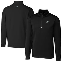 Philadelphia Eagles Cutter & Buck Big & Tall Traverse Stretch Quarter-Zip Top Black - NFL