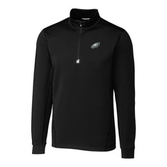 Philadelphia Eagles Cutter & Buck Big & Tall Traverse Stretch Quarter-Zip Top Black - NFL