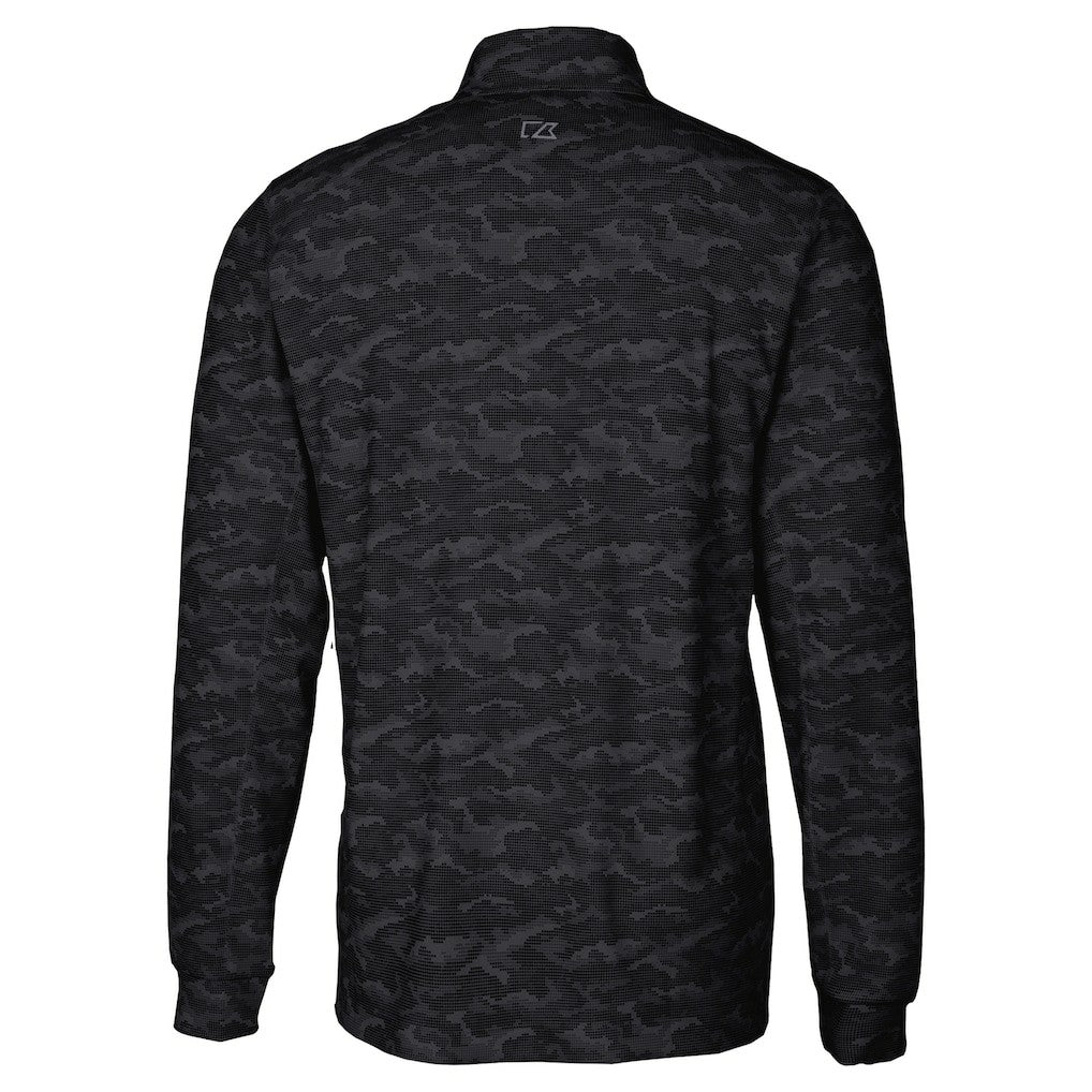 Atlanta Falcons Cutter & Buck Big & Tall Traverse Eco Camo Tri-Blend DryTec Quarter-Zip Jacket Black - NFL