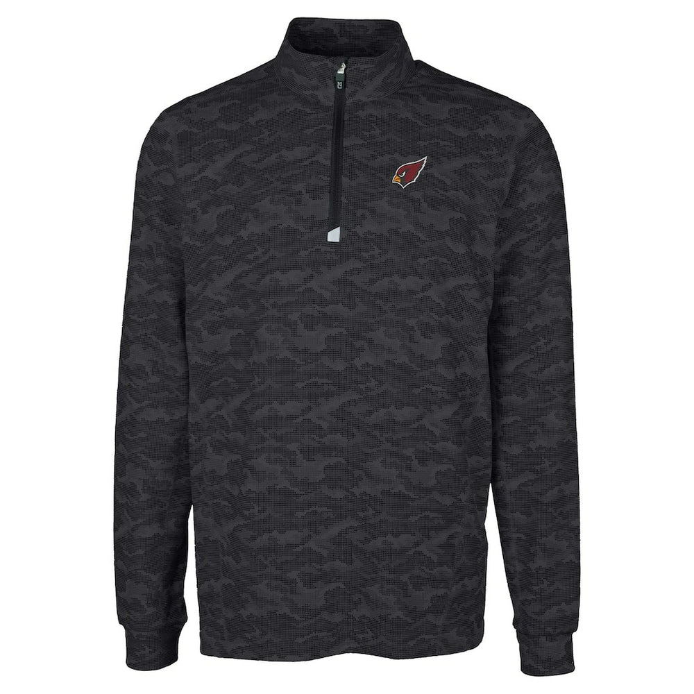 Arizona Cardinals Cutter & Buck Big & Tall Traverse Eco Camo Tri-Blend DryTec Quarter-Zip Jacket Black - NFL