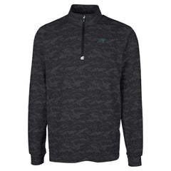 Carolina Panthers Cutter & Buck Big & Tall Traverse Eco Camo Tri-Blend DryTec Quarter-Zip Jacket Black - NFL