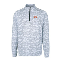 Chicago Bears Cutter & Buck Big & Tall Traverse Eco Camo Tri-Blend DryTec Quarter-Zip Jacket Charcoal - NFL