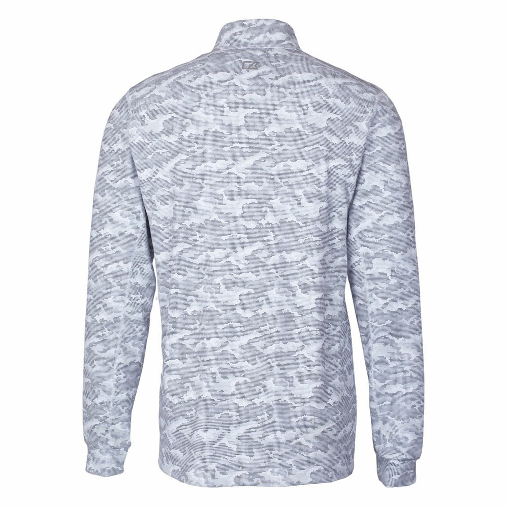 Detroit Lions Cutter & Buck Big & Tall Traverse Eco Camo Tri-Blend DryTec Quarter-Zip Jacket Charcoal - NFL