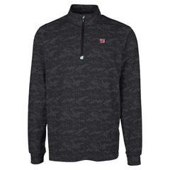 New York Giants Cutter & Buck Big & Tall Traverse Eco Camo Tri-Blend DryTec Quarter-Zip Jacket Black - NFL