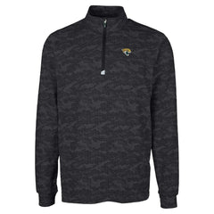 Jacksonville Jaguars Cutter & Buck Big & Tall Traverse Eco Camo Tri-Blend DryTec Quarter-Zip Jacket Black - NFL