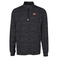 San Francisco 49ers Cutter & Buck Big & Tall Traverse Eco Camo Tri-Blend DryTec Quarter-Zip Jacket Black - NFL