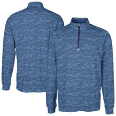 Los Angeles Chargers Cutter & Buck Big & Tall Traverse Eco Camo Tri-Blend DryTec Quarter-Zip Jacket Navy - NFL