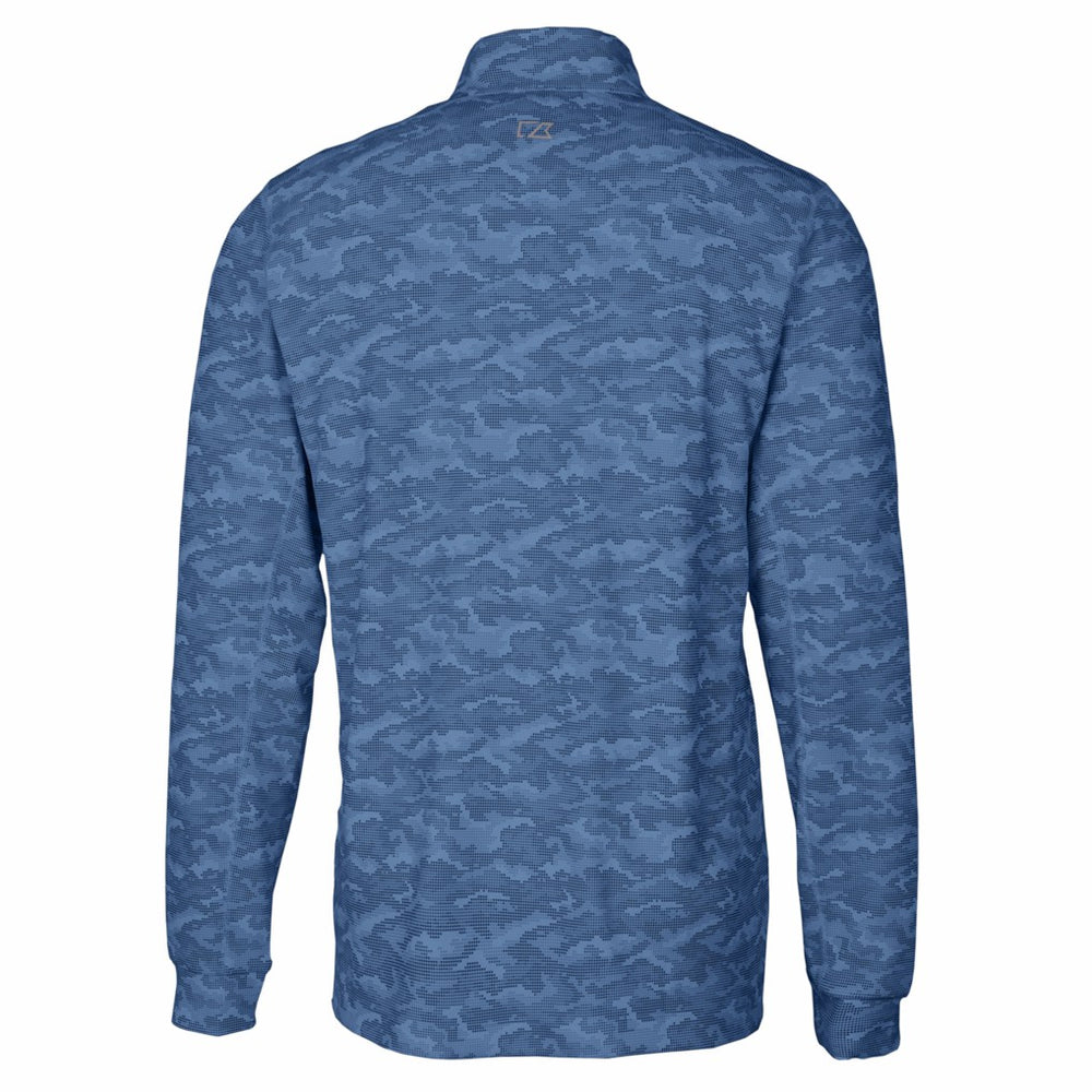 Los Angeles Chargers Cutter & Buck Big & Tall Traverse Eco Camo Tri-Blend DryTec Quarter-Zip Jacket Navy - NFL