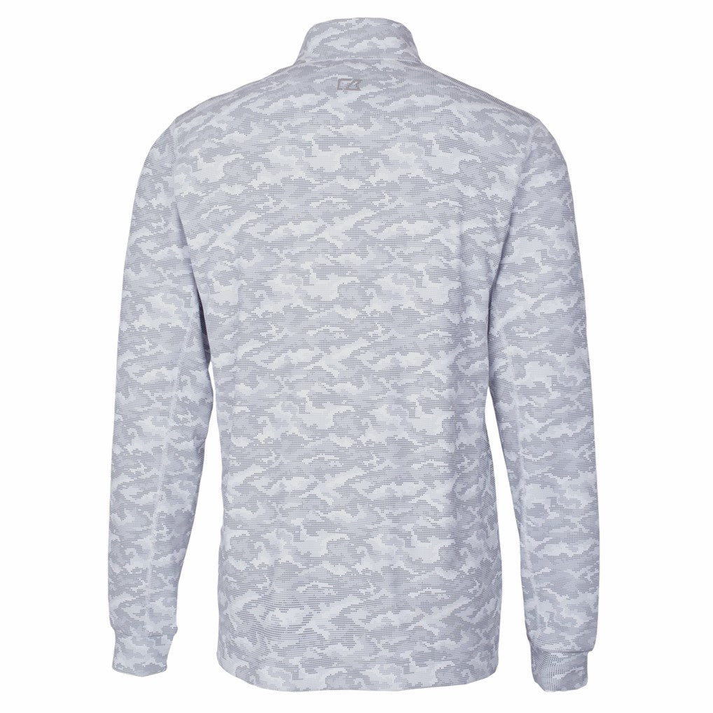 Pittsburgh Steelers Cutter & Buck Big & Tall Traverse Eco Camo Tri-Blend DryTec Quarter-Zip Jacket Charcoal - NFL