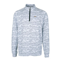 Los Angeles Chargers Cutter & Buck Big & Tall Traverse Eco Camo Tri-Blend DryTec Quarter-Zip Jacket Charcoal - NFL