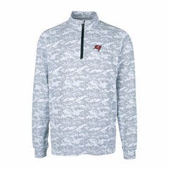 Tampa Bay Buccaneers Cutter & Buck Big & Tall Traverse Eco Camo Tri-Blend DryTec Quarter-Zip Jacket Charcoal - NFL