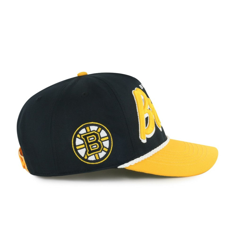 Boston Bruins '47 Dropshadow Rope Hitch Adjustable Hat Black/Gold