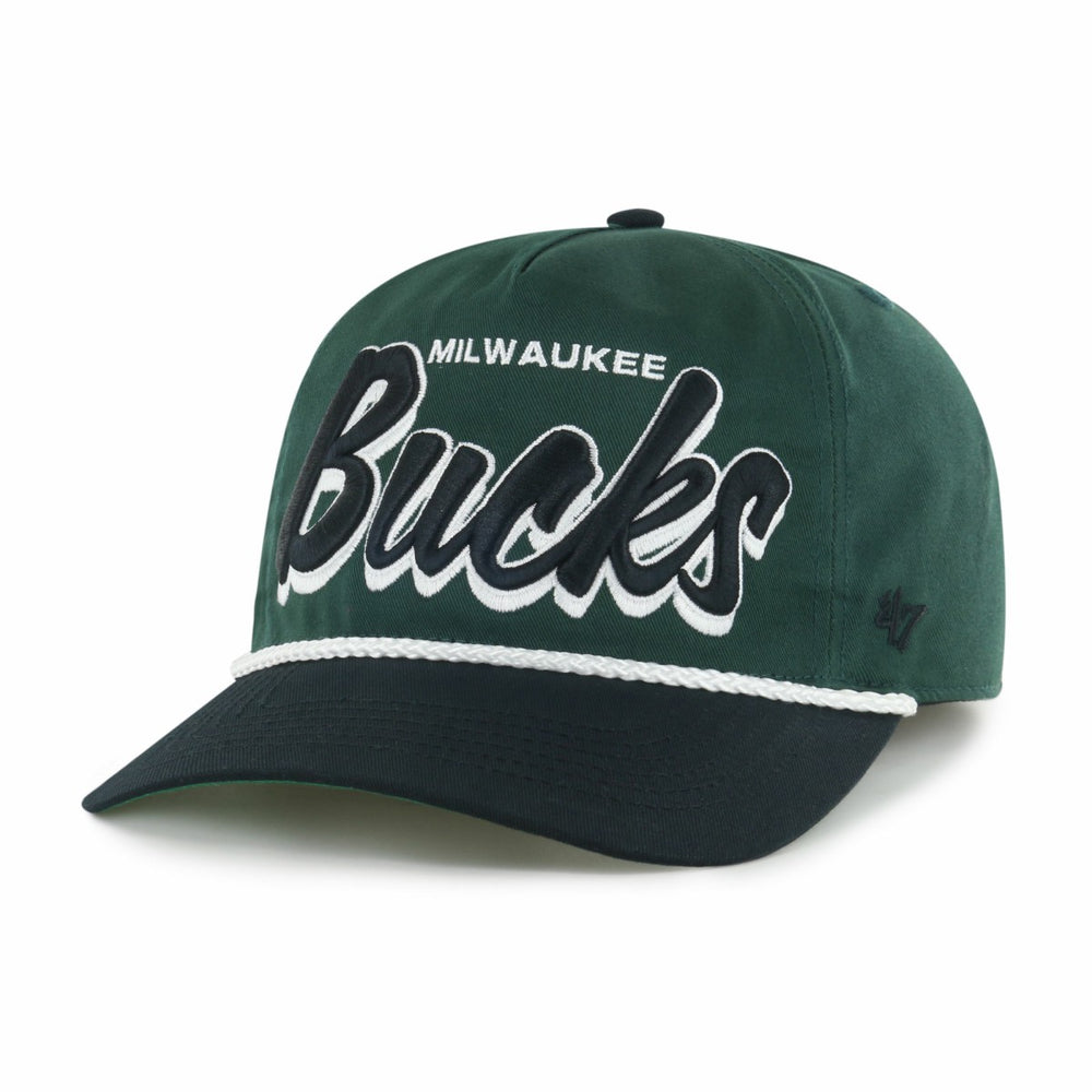 47 brand - Milwaukee Bucks '47 Dropshadow Rope Hitch Adjustable Hat - Hunter Green/Black