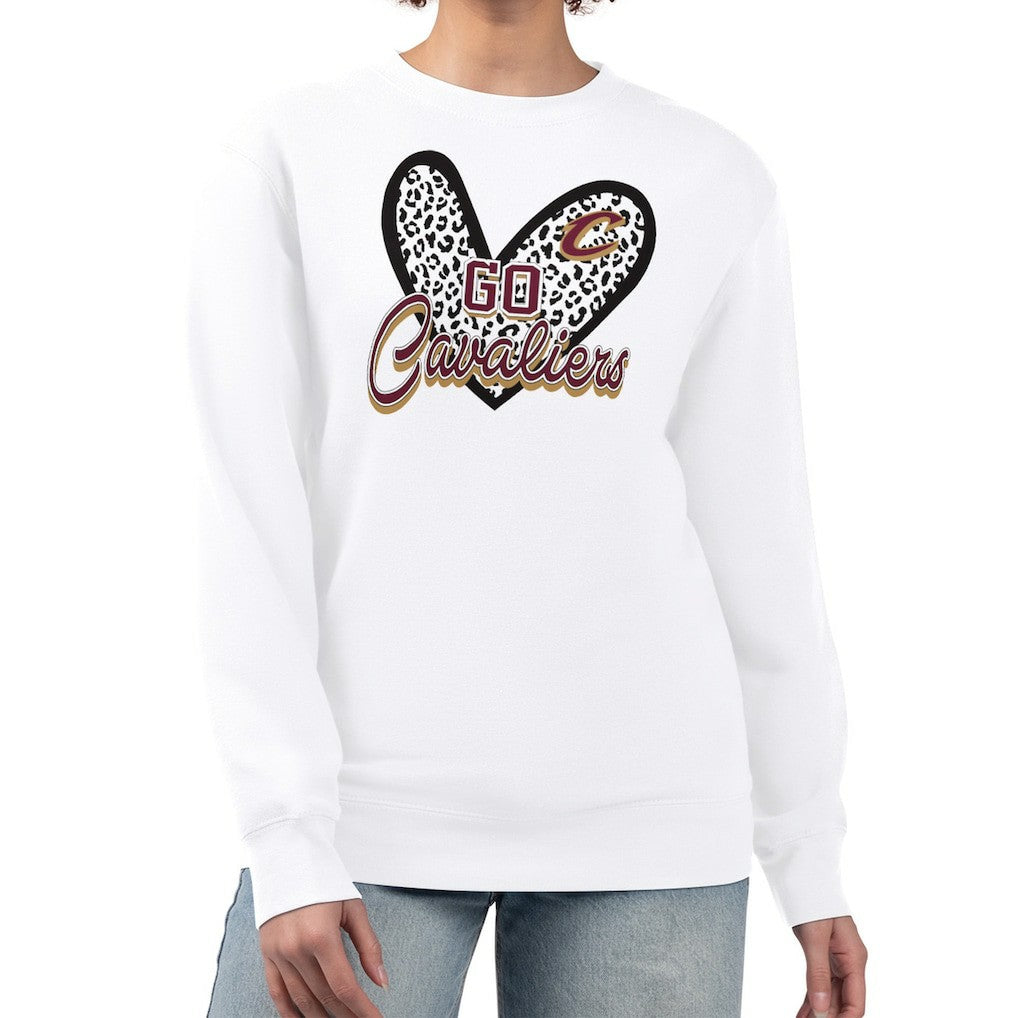 NBA - Cleveland Cavaliers G-III 4Her by Carl Banks Women's Leopard Heart Fleece Pullover Sweatshirt - White
