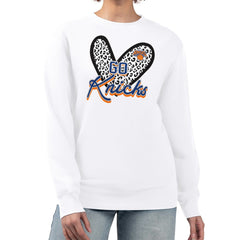 NBA - New York Knicks G-III 4Her by Carl Banks Women's Leopard Heart Fleece Pullover Sweatshirt - White