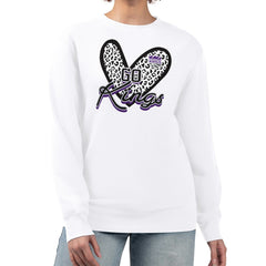 NBA - Sacramento Kings G-III 4Her by Carl Banks Women's Leopard Heart Fleece Pullover Sweatshirt - White
