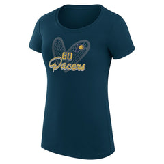 NBA - Indiana Pacers G-III 4Her by Carl Banks Women's Super-Slim Fit Lightweight Leopard Heart T-Shirt - Navy
