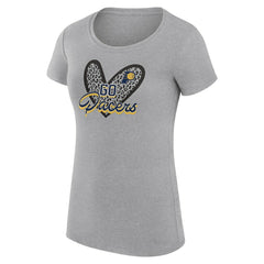 NBA - Indiana Pacers G-III 4Her by Carl Banks Women's Super-Slim Fit Lightweight Leopard Heart T-Shirt - Heather Gray