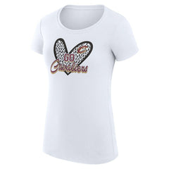 NBA - Cleveland Cavaliers G-III 4Her by Carl Banks Women's Super-Slim Fit Lightweight Leopard Heart T-Shirt - White