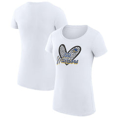 NBA - Golden State Warriors G-III 4Her by Carl Banks Women's Super-Slim Fit Lightweight Leopard Heart T-Shirt - White