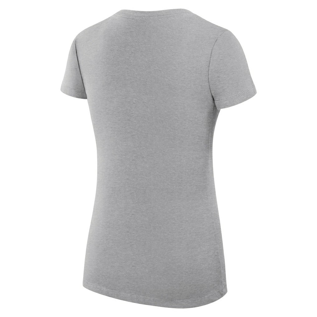 NBA - Detroit Pistons G-III 4Her by Carl Banks Women's Super-Slim Fit Lightweight Leopard Heart V-Neck T-Shirt - Heather Gray