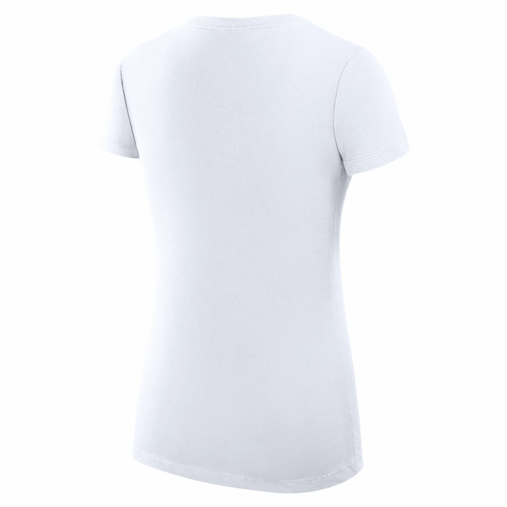 NBA - New York Knicks G-III 4Her by Carl Banks Women's Super-Slim Fit Lightweight Leopard Heart V-Neck T-Shirt - White