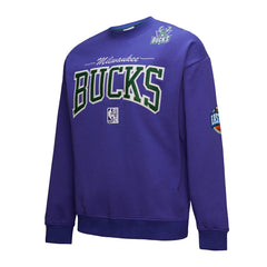 Mitchell & Ness - Milwaukee Bucks Hardwood Classics There & Back 2.0 Vintage Pullover Sweatshirt - Purple