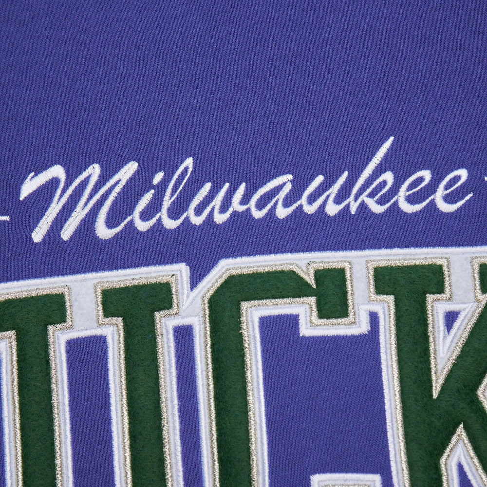Mitchell & Ness - Milwaukee Bucks Hardwood Classics There & Back 2.0 Vintage Pullover Sweatshirt - Purple