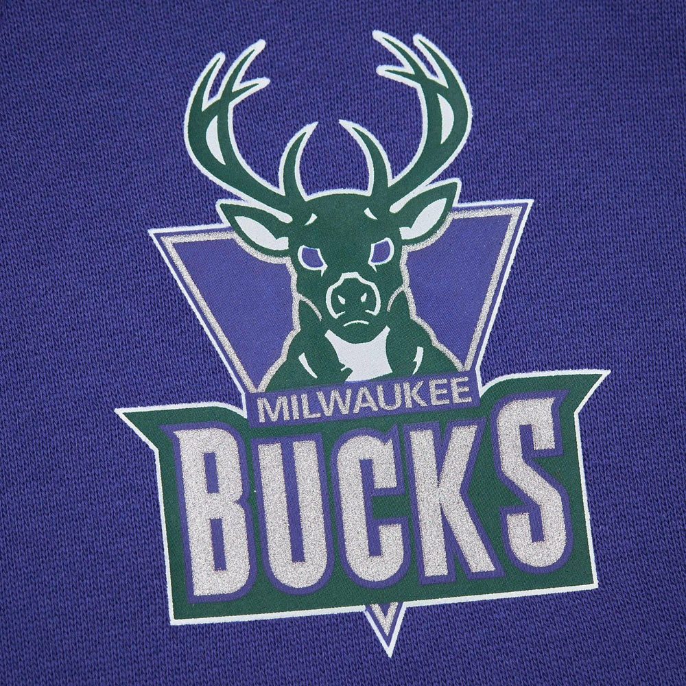 Mitchell & Ness - Milwaukee Bucks Hardwood Classics There & Back 2.0 Vintage Pullover Sweatshirt - Purple