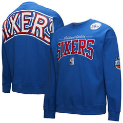 Mitchell & Ness - Philadelphia 76ers Hardwood Classics There & Back 2.0 Vintage Pullover Sweatshirt - Royal