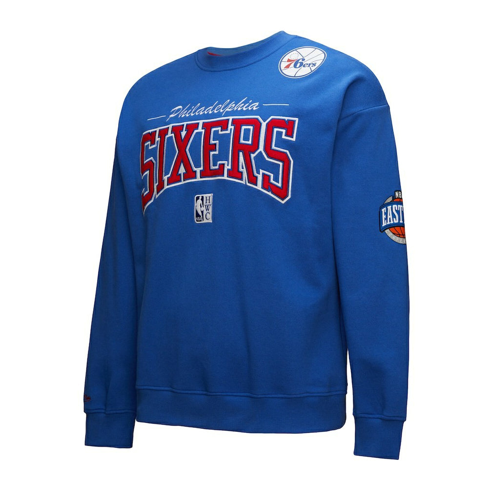 Mitchell & Ness - Philadelphia 76ers Hardwood Classics There & Back 2.0 Vintage Pullover Sweatshirt - Royal