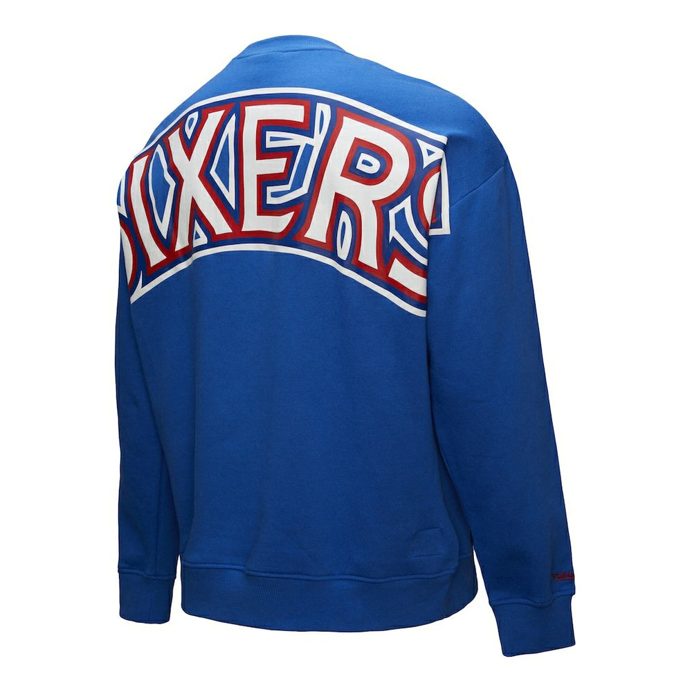 Mitchell & Ness - Philadelphia 76ers Hardwood Classics There & Back 2.0 Vintage Pullover Sweatshirt - Royal