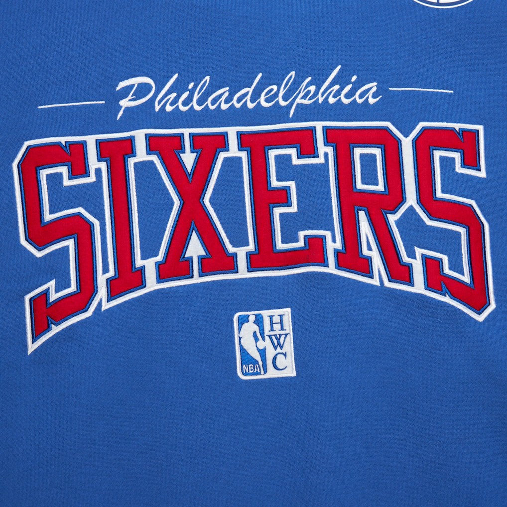 Mitchell & Ness - Philadelphia 76ers Hardwood Classics There & Back 2.0 Vintage Pullover Sweatshirt - Royal