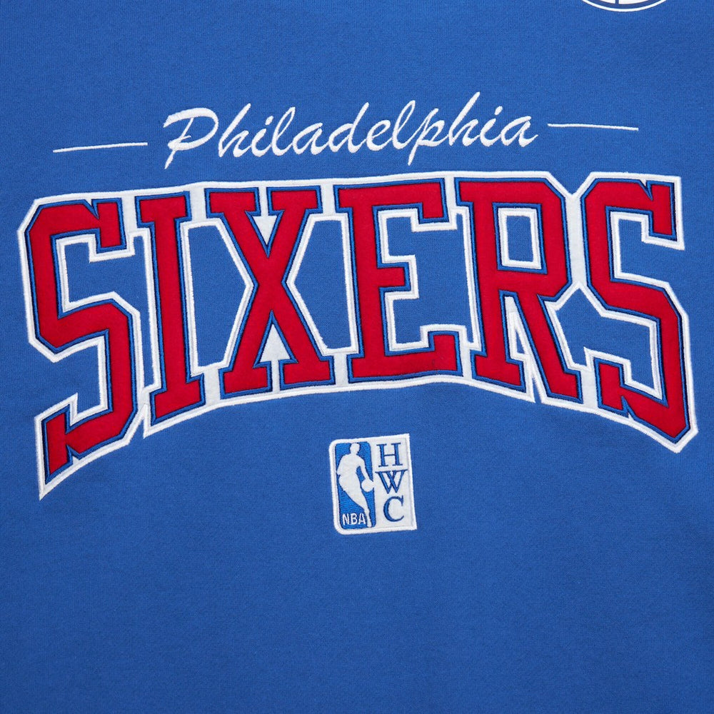 Mitchell & Ness - Philadelphia 76ers Hardwood Classics There & Back 2.0 Vintage Pullover Sweatshirt - Royal
