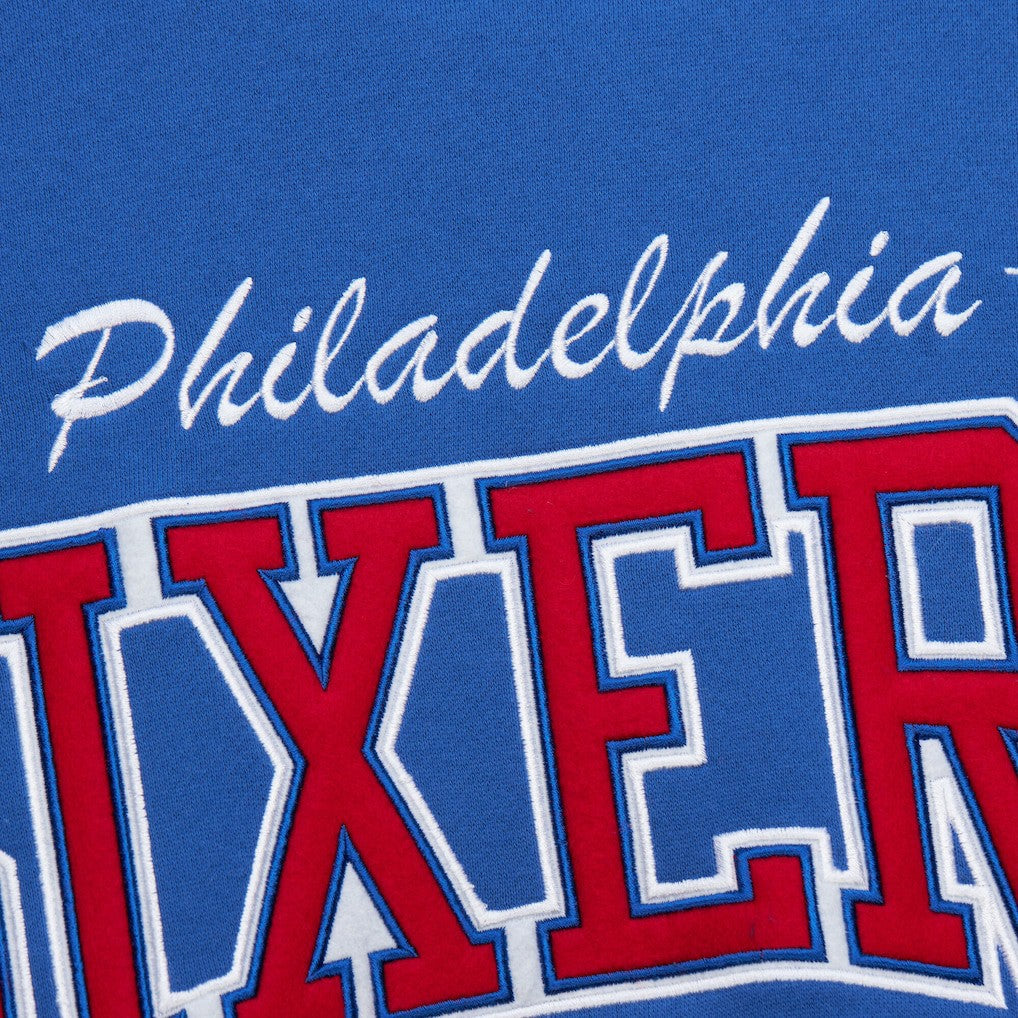 Mitchell & Ness - Philadelphia 76ers Hardwood Classics There & Back 2.0 Vintage Pullover Sweatshirt - Royal