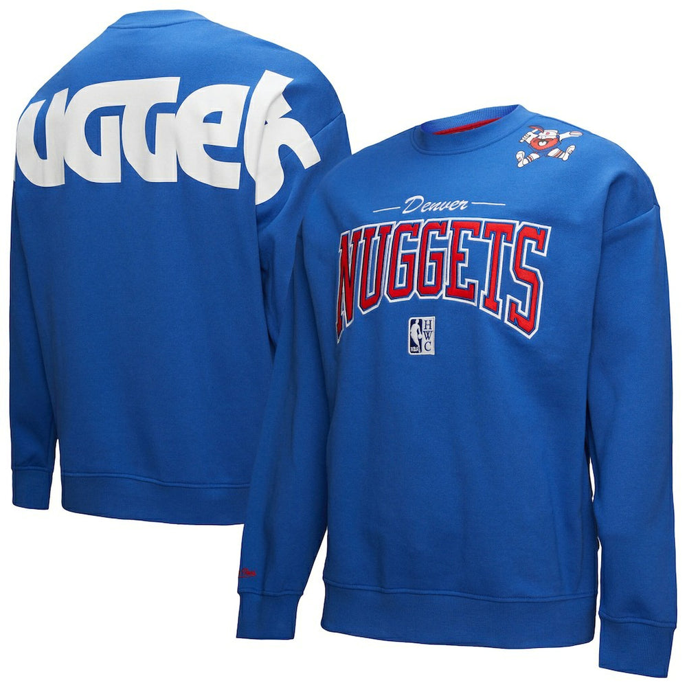 Mitchell & Ness - Denver Nuggets Hardwood Classics There & Back 2.0 Vintage Pullover Sweatshirt - Royal