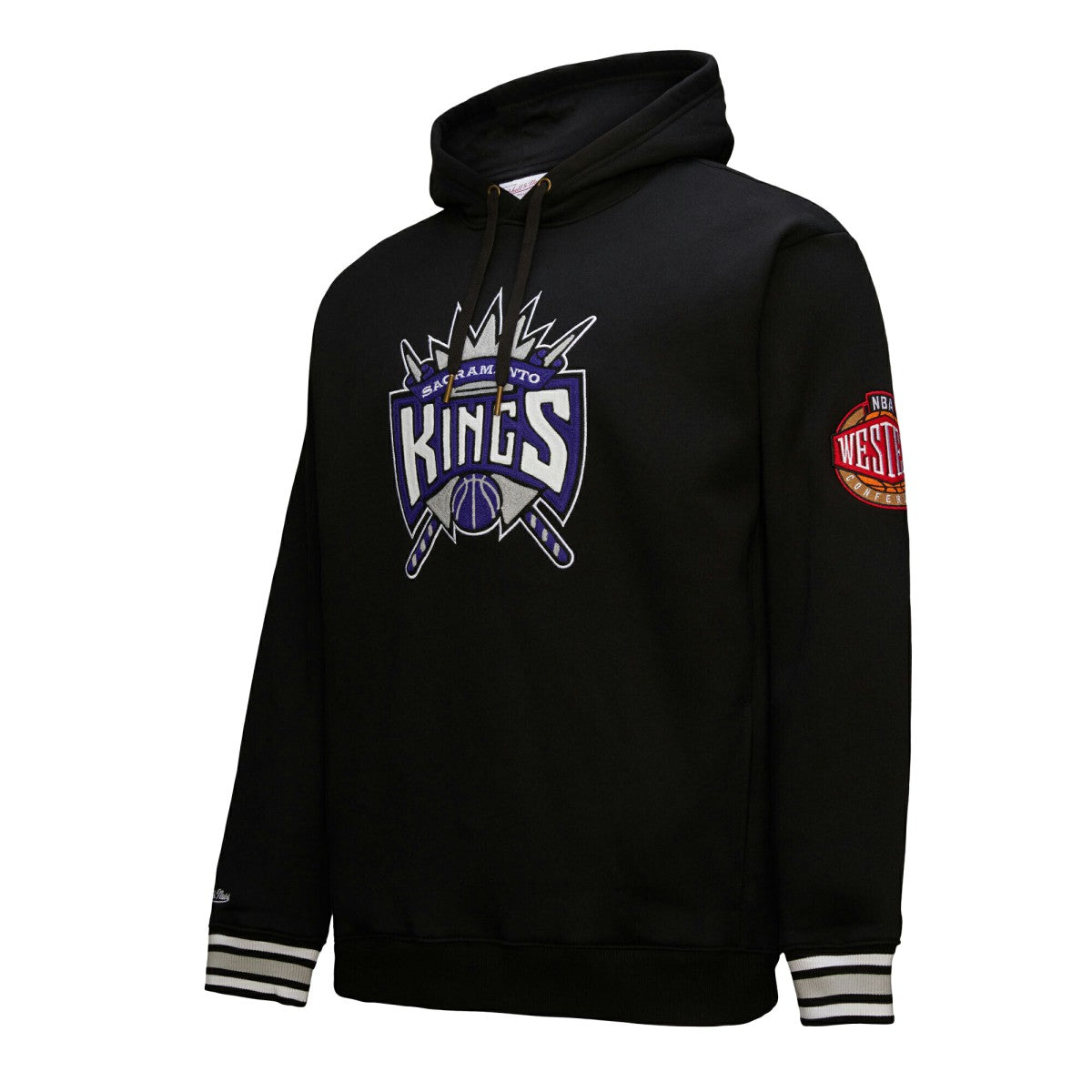 Mitchell & Ness - Sacramento Kings Chainstitch Applique Vintage Heavyweight Pullover Hoodie - Black