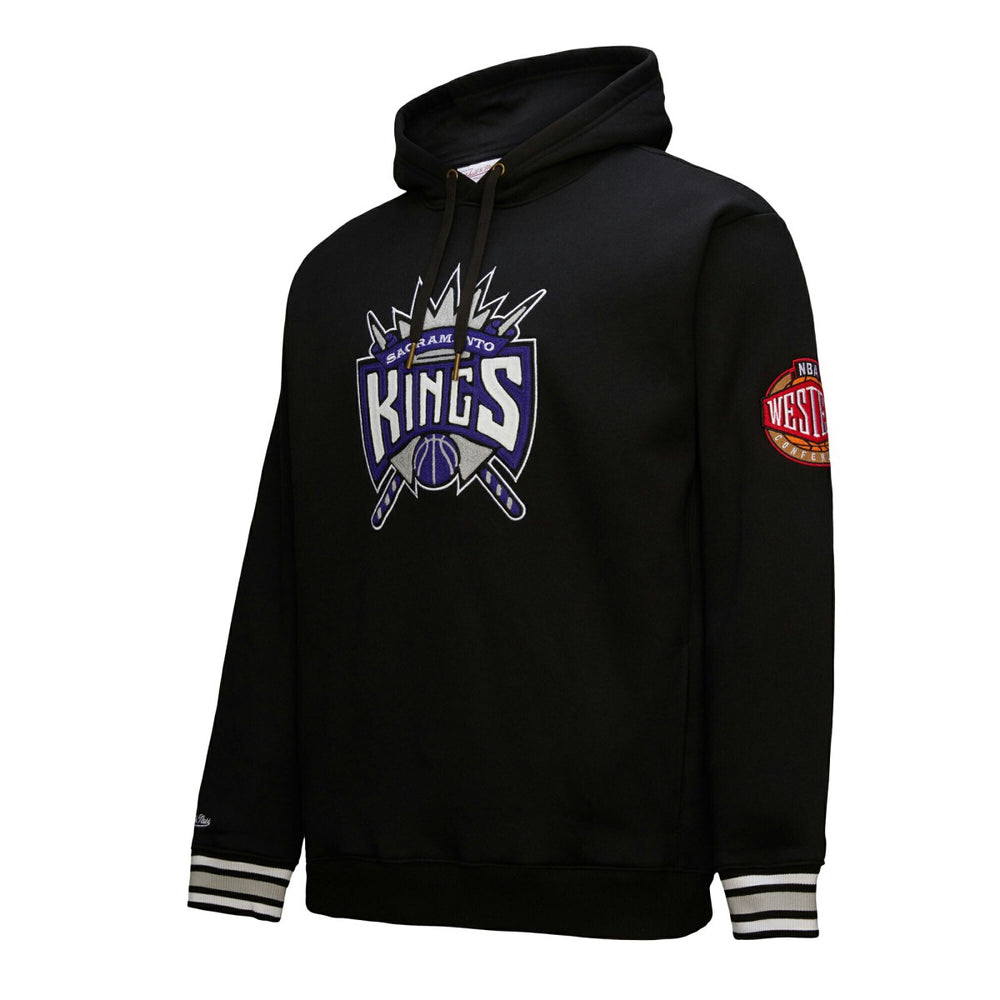Mitchell & Ness - Sacramento Kings Chainstitch Applique Vintage Heavyweight Pullover Hoodie - Black
