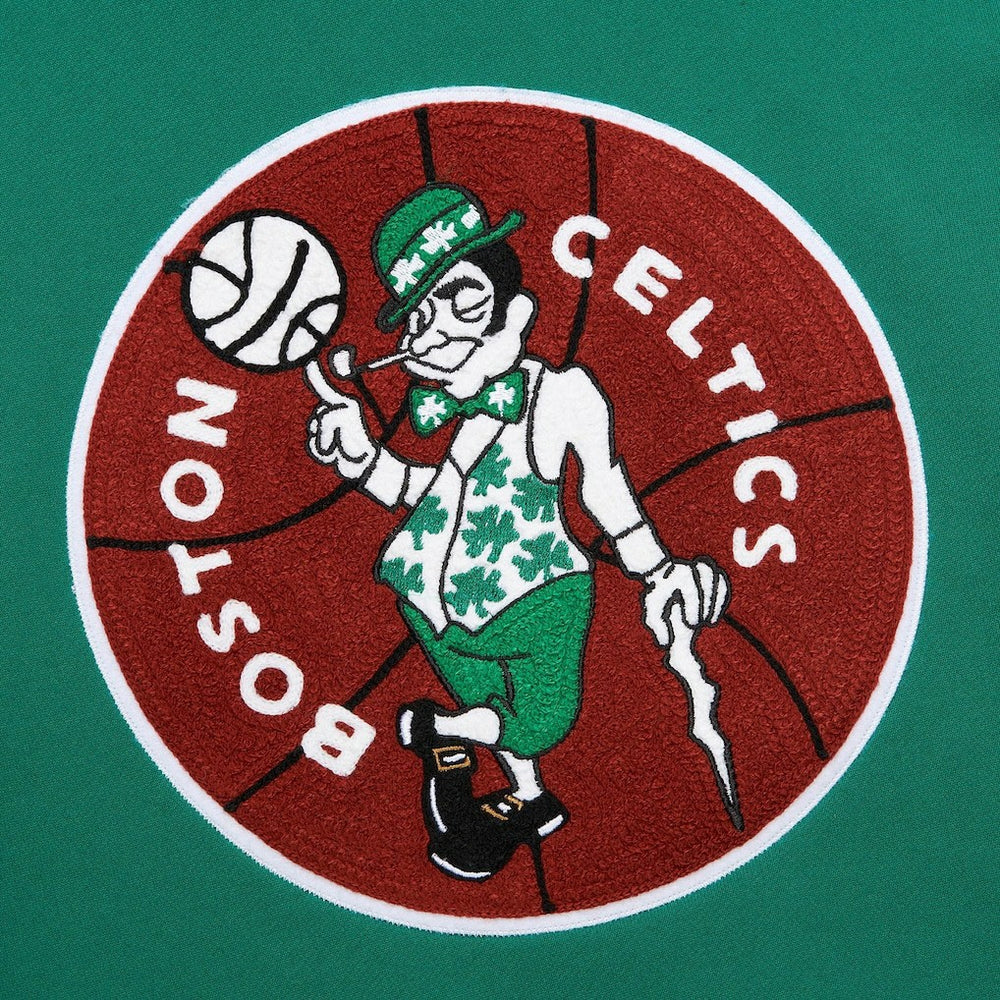 Mitchell & Ness - Boston Celtics Chainstitch Applique Vintage Heavyweight Pullover Hoodie - Kelly Green