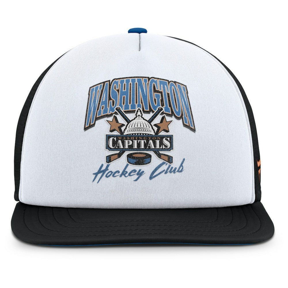 Washington Capitals Fanatics Decades Collection Foam Front Snapback Hat White/Black