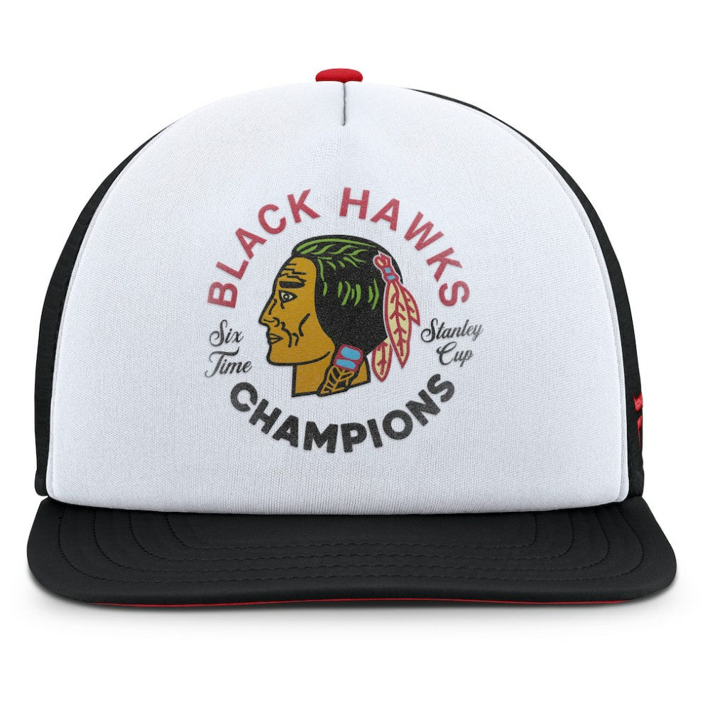 Chicago Blackhawks Fanatics Decades Collection Foam Front Snapback Hat White/Black