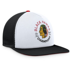 Chicago Blackhawks Fanatics Decades Collection Foam Front Snapback Hat White/Black
