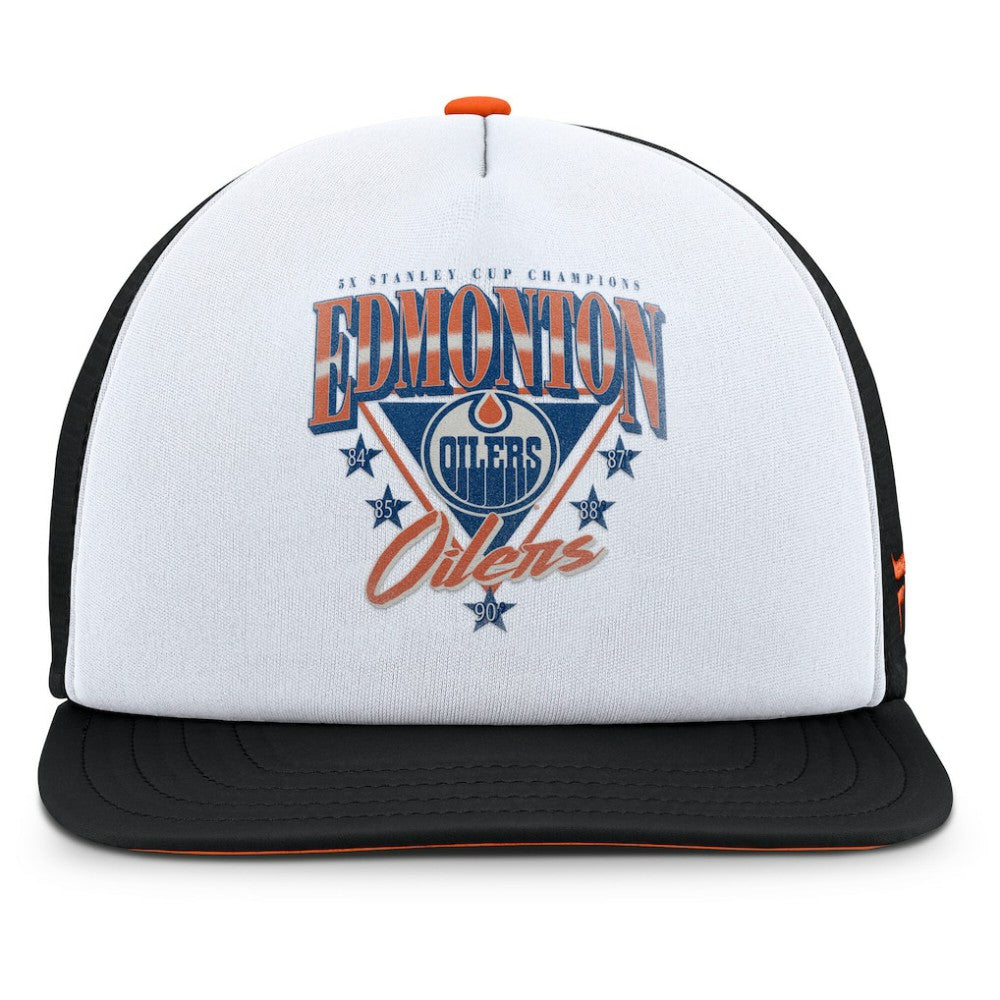 Edmonton Oilers - Fanatics Decades Collection Foam Front Snapback Hat White/Black